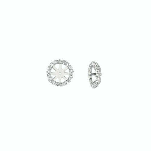 Pre-owned Morris 0.75 Ct 2 Pointers Natural Diamond Jacket Earrings 14k White Gold Center 9 Mm