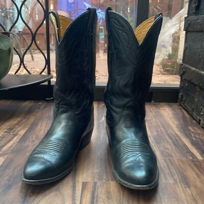 Nocona Boots Black Genuine Leather Men Cowboy Western 8.5 EE style