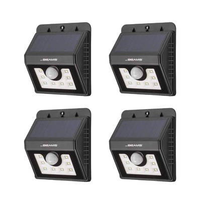 Beams Solar Wedge 8 LED 100 Lumen Outdoor Security Motion Sensor Wall Light, ...