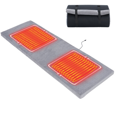 Docred Heated Memory Foam Camping Mattress Sleeping Pad 3 Inch Portable Roll Up