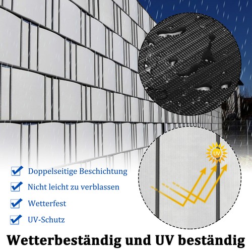 PVC Sichtschutz Streifen Folie Doppelstabmatten für Zaun Balkon Privatsphäre Neu