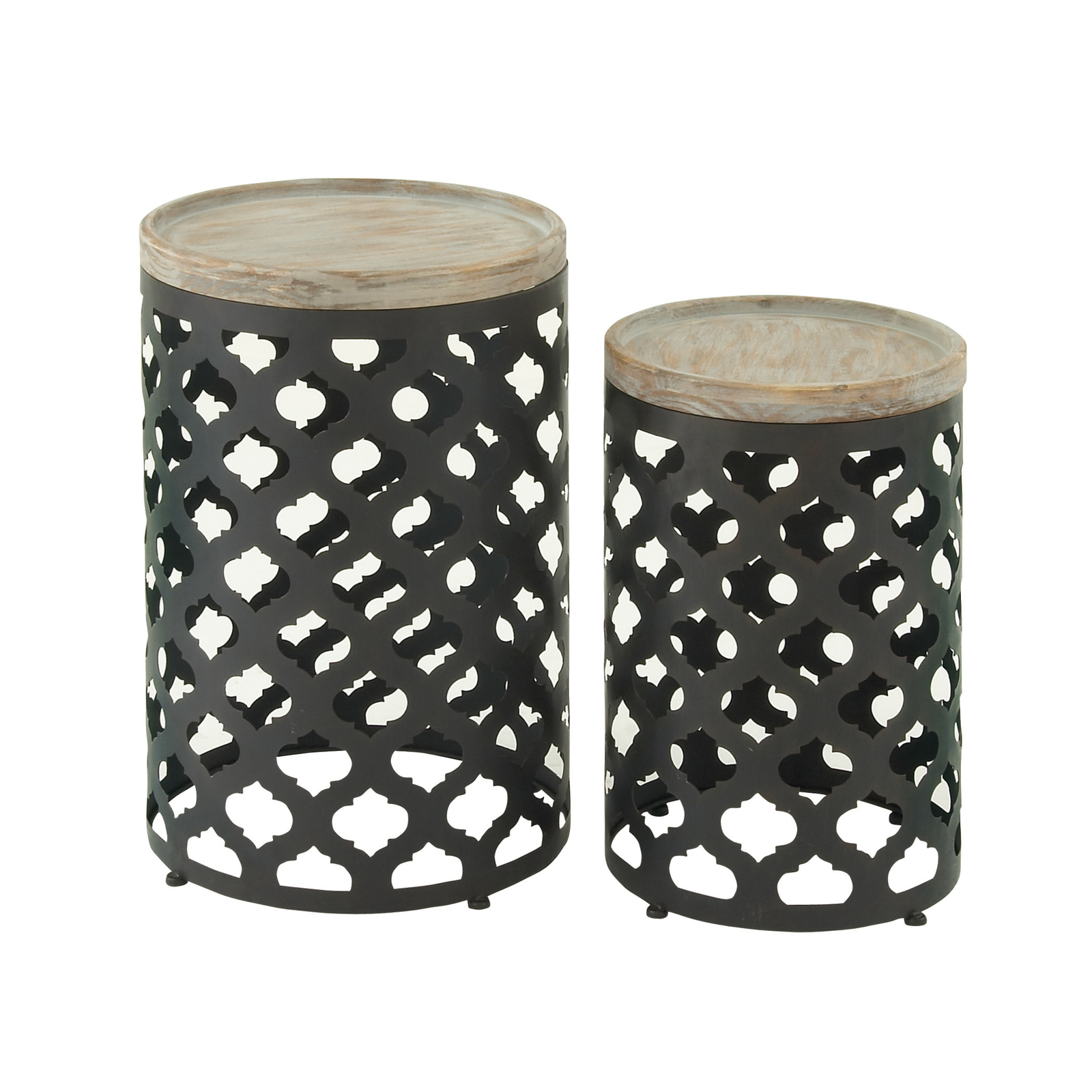 Zimlay Pine Wood Lattice Quatrefoil Design Set Of Two ...