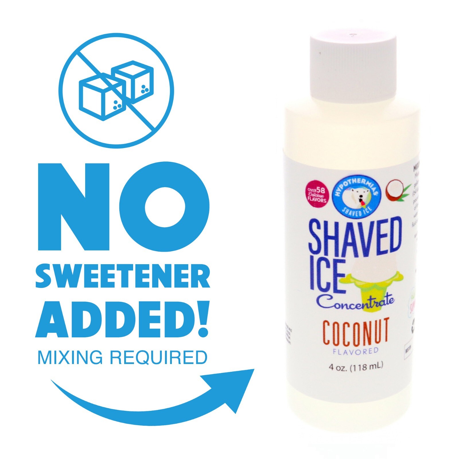 Hypothermias 🥥 COCONUT Flavor Syrup 🍧 Snow Cone machine Concentrate UNSWEET