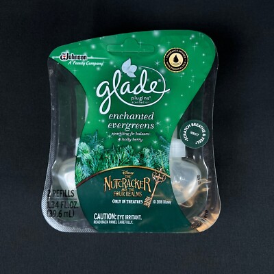 Glade Plugins Enchanted Evergreens Balsam Holly Berry Scented Oil Air Refills 2