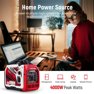 4000W /3200W Portable Inverter Generator Gas Powered Quiet for Camping EV-Charge