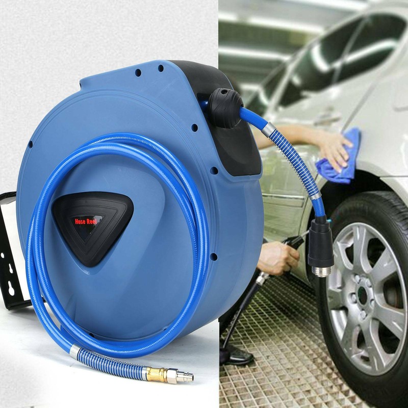 65ft 20m Air Hose Reel Auto Retractable Rewind Air Line Compressor Wall