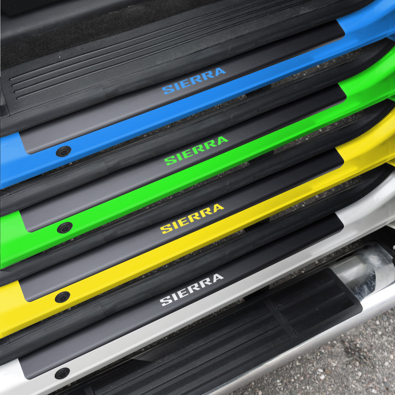 Truck Door Sill Plate Protectors Fits GMC Sierra Crew Cab 1500 2004 2021