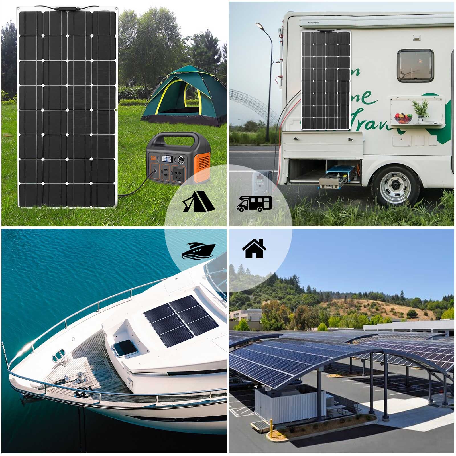 120W Flexible Solar Panel Kit 12V PV Modual Charging Contraller Caravan Camping