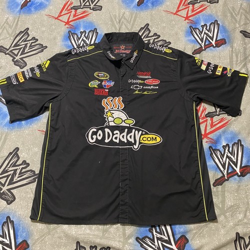 00s JH Design NASCAR レーシングシャツ ピットシャツ 4XL Nascar Authentic Jack Daniels Black Embroidered Pit crew
