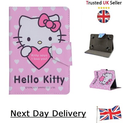 Hello Kitty Pink Case for Samsung Galaxy Tab 3 4 A7 A8 A10 S6 E 7'' 8'' 10'' Cover