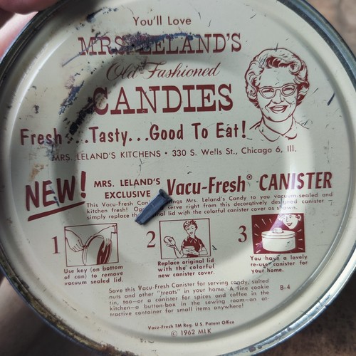 1962 Easter Candy Tin Kathryn Beich Union Made USA Egg Hunt Rabbit Bunny Spring