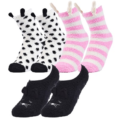 Fluffy Cozy Winter Slipper Socks Size 6-10