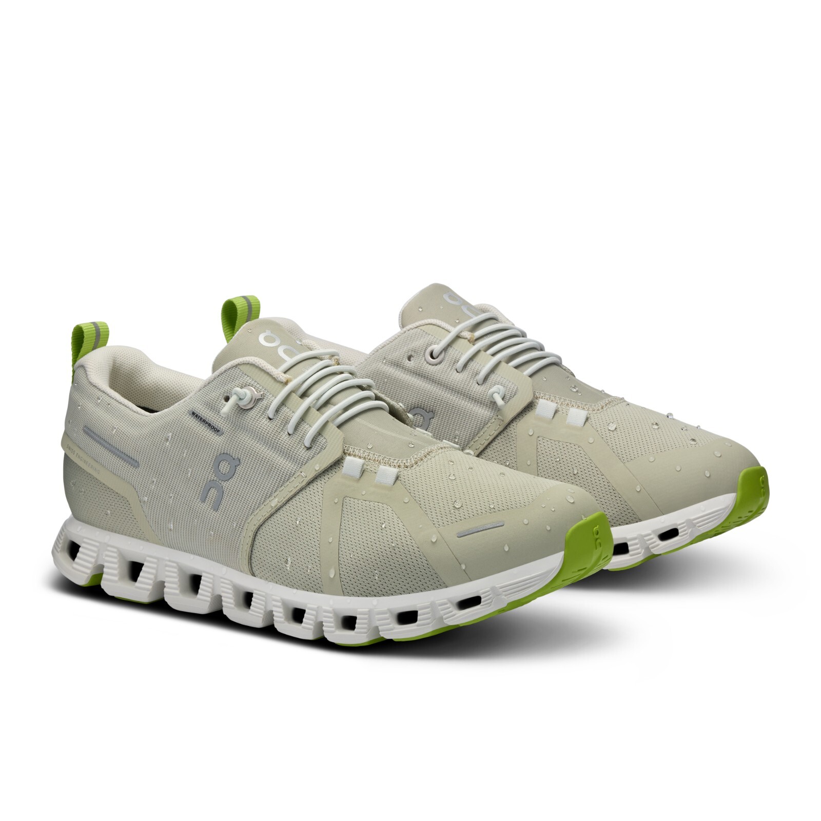 Pre-owned On Cloud 5 Waterproof Chalk Ice 59.97758 Cloudtec Women's Lifestyle Shoes In Chalk, Ice