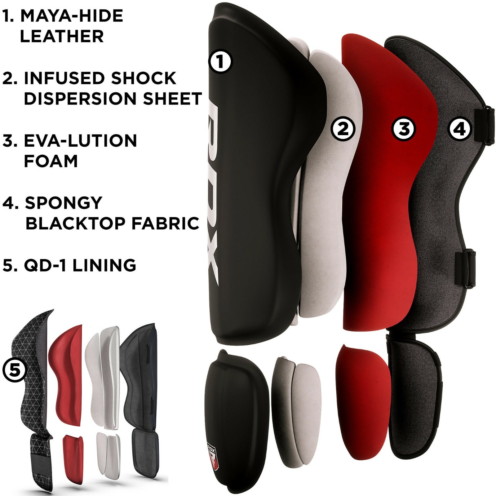 Muay Thai Shin Guards by RDX, Sparring Gear, MMA, Kickboxing Shin Pads