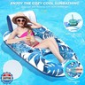 JCLEAL Pool Floats Lounger, Inflatable Pool Floaties Rafts Adult Extra Large Recliner Tanning Lounge Chair Water Floaty with Backrest Footrest Cup Holder for Swimming Pool Beach Lake and Vacation