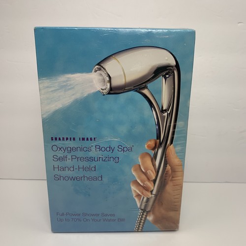Sharper Image Oxygenics Body Spa Self- Pressurizing Chrome Handheld Showerhead