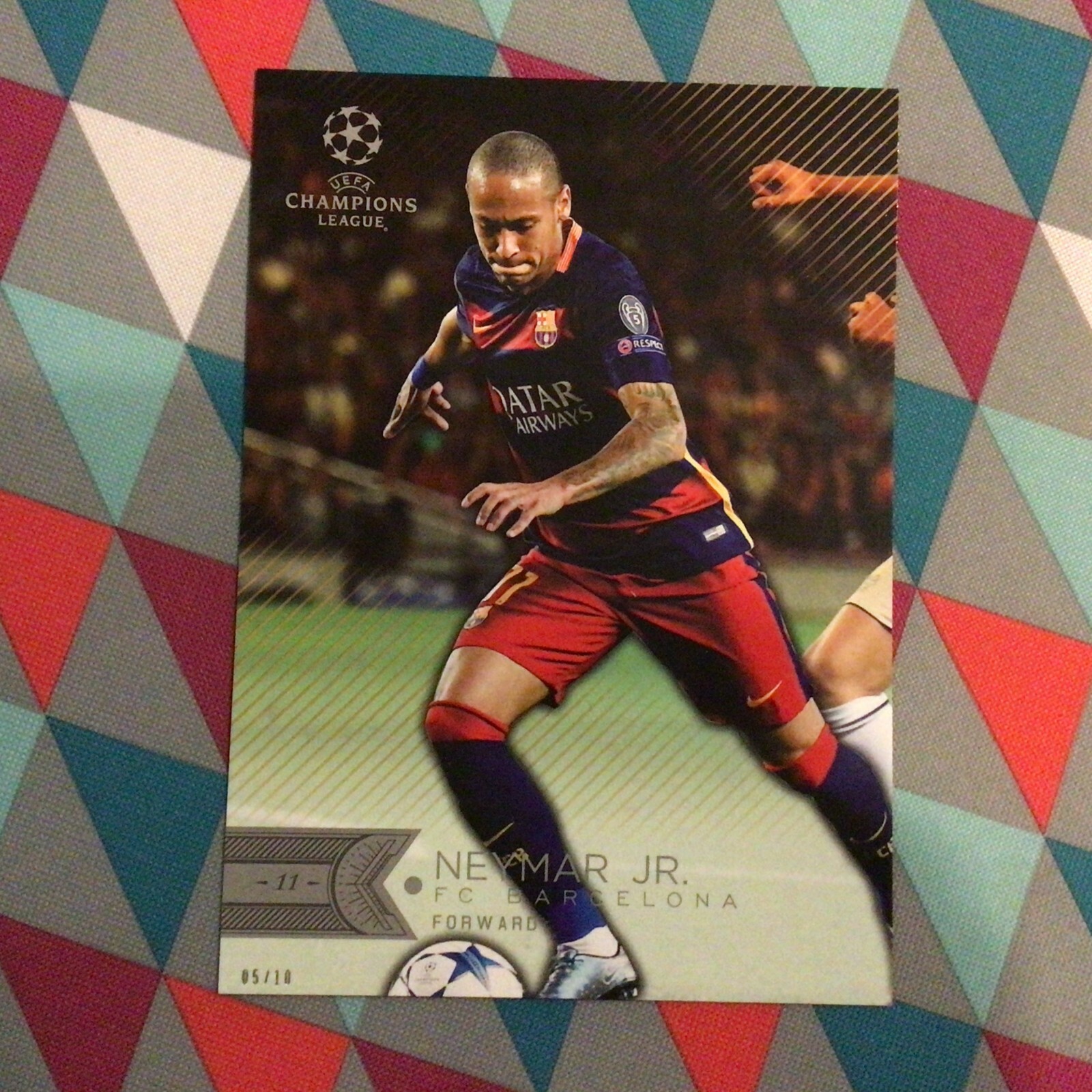 Neymar Jr #111 5x7 FC BARCELONA 5/10 Made 2015-2016 Topps