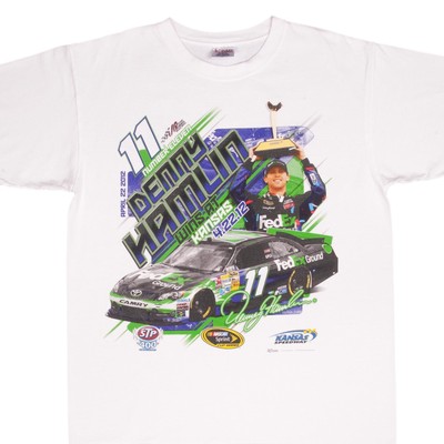 VINTAGE NASCAR DENNY HAMLIN WINS AT KANSAS 2012 TEE SHIRT SIZE LARGE