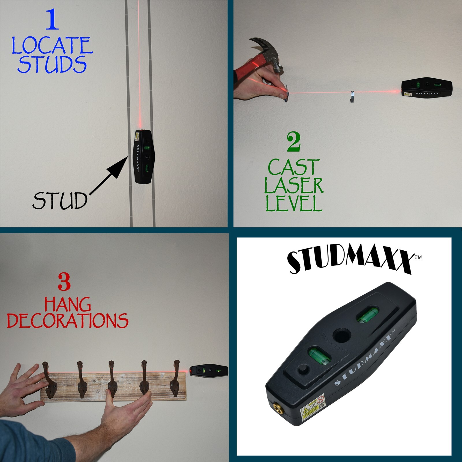 Stud Finder Laser Level. Magnetic Stud Finder with Laser Measurement Tool!