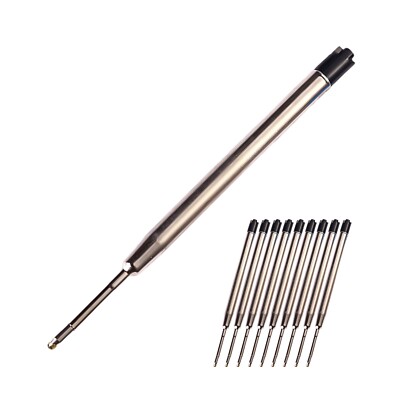 10PC Black Ballpoint Pen Ink Refills Fine Point Medium For Parker Style Repla rM