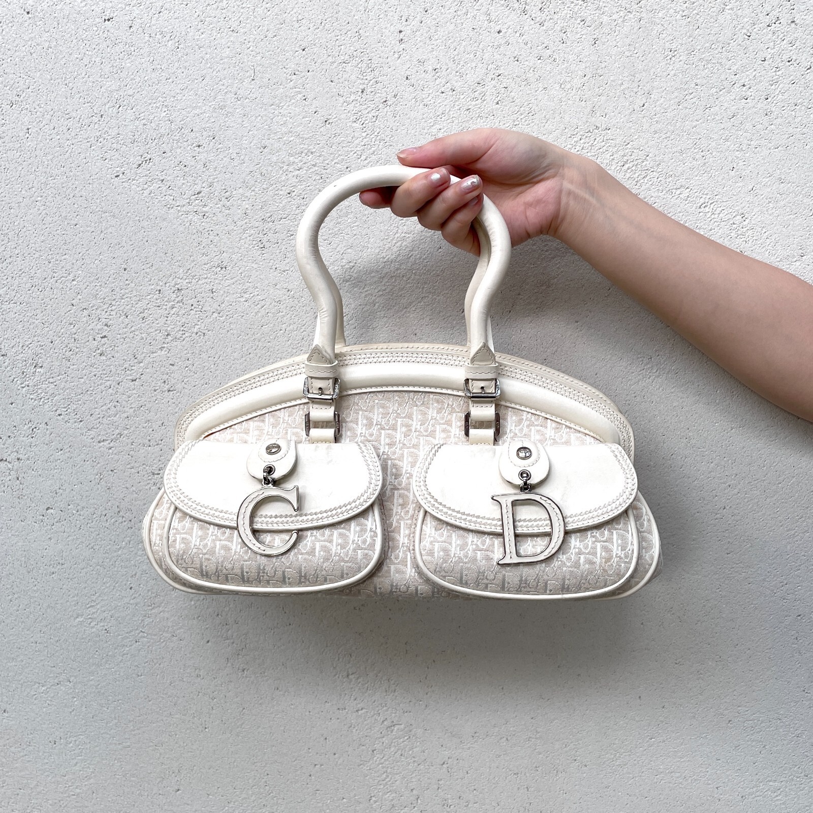 RAREAuth CHRISTIAN DIOR Trotter CD Detectives Satchel Handbag