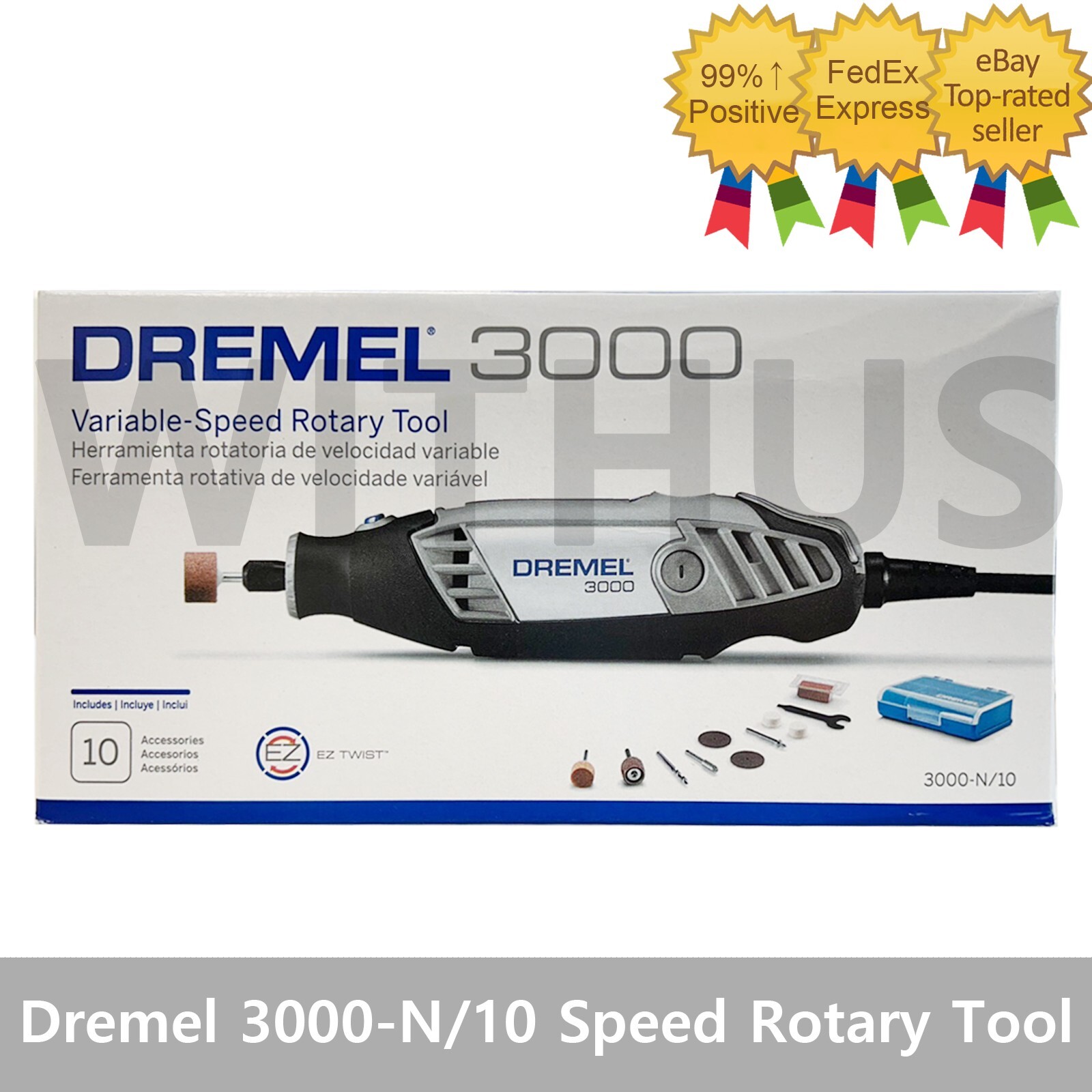 Dremel 3000 N 10 Variable Speed Rotary Tool 220V NEW with 10 Accessories Kit eBay