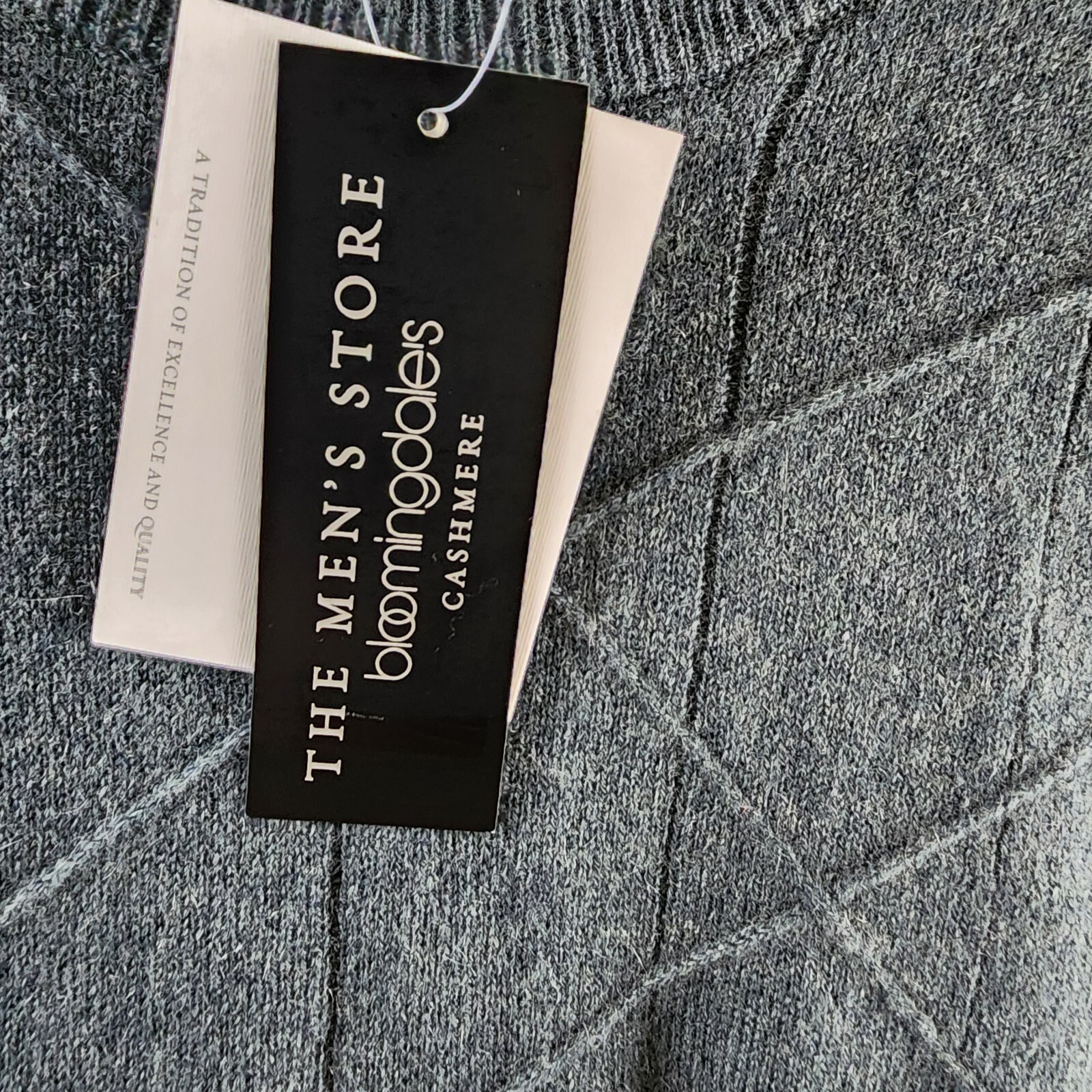 The Men's Store at Bloomingdale's Novelty Stitch Sweater Men's L Slate Green L/S - Picture 12 of 13