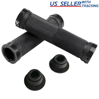 Ergonomic Rubber Bicycle Handlebar MTB Mountain Bike Grips Cycling Lock-On Ends