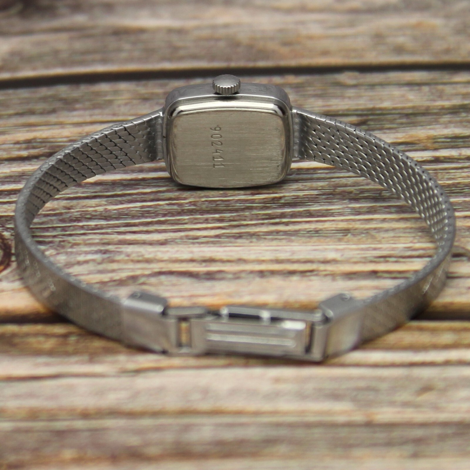 Vintage USSR Womans watch on bracelet CHAYKA 1301 Chaika baguette in Box ЧАЙКА⌚