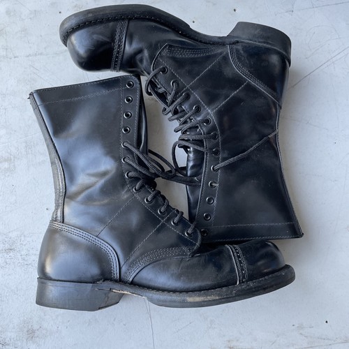 Black Leather Cap Toe Great Shape Firefighter