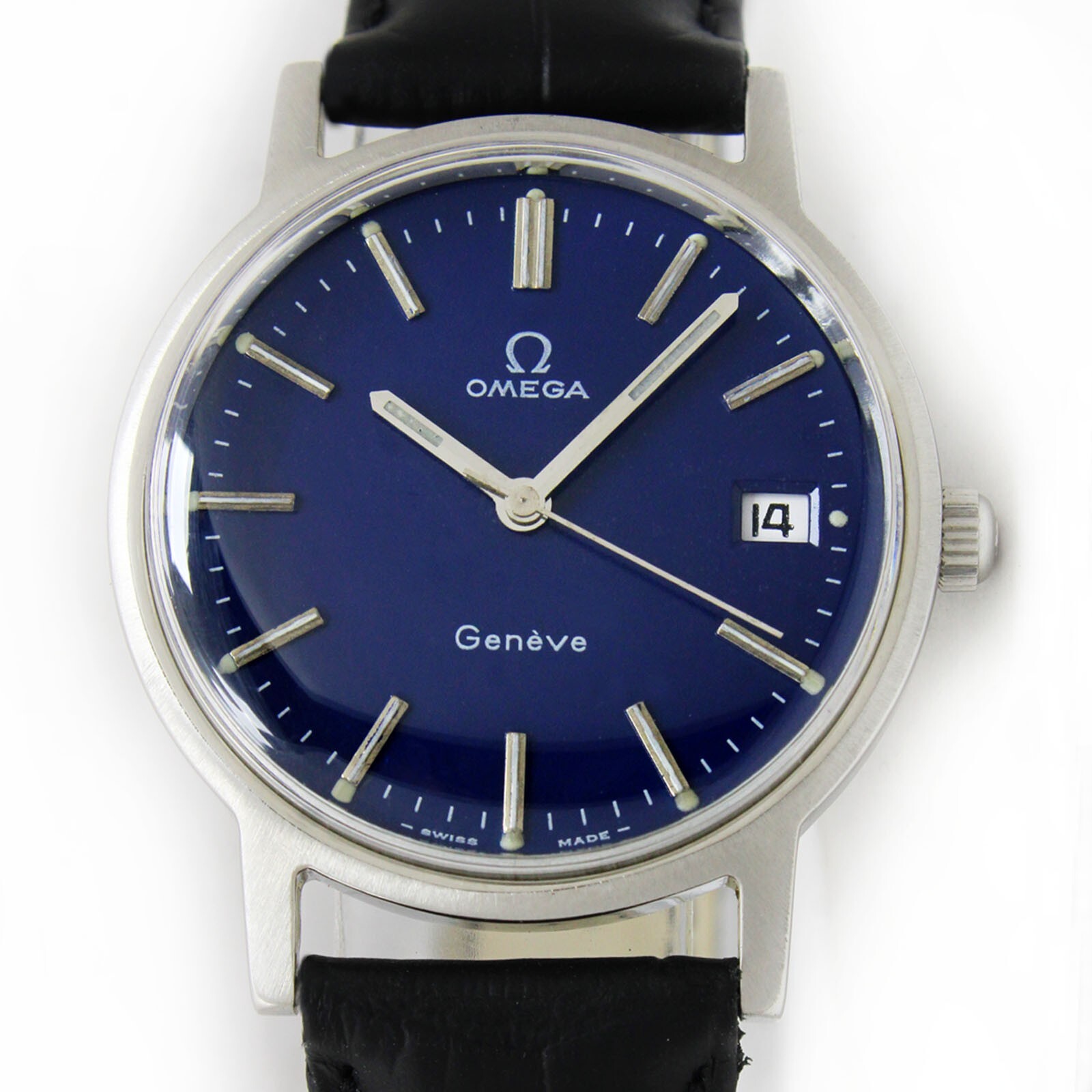 ジャンク品OMEGA Geneve ブラックレザーバンド ジャンク品OMEGA Geneve ブラックレザーバンド