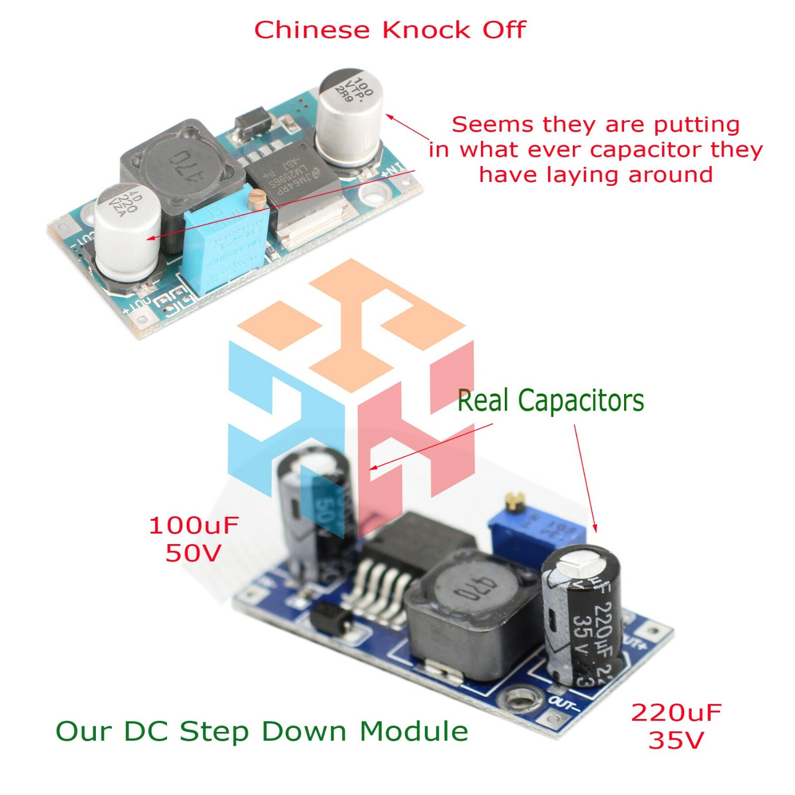 4X LM2596S 3A DC Buck Step-down Adjustable Voltage Power Converter Voltmeter