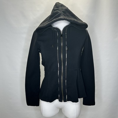 Burberry Black Check Women s Hoodie Cotton Zip Up Jacket Size Medium