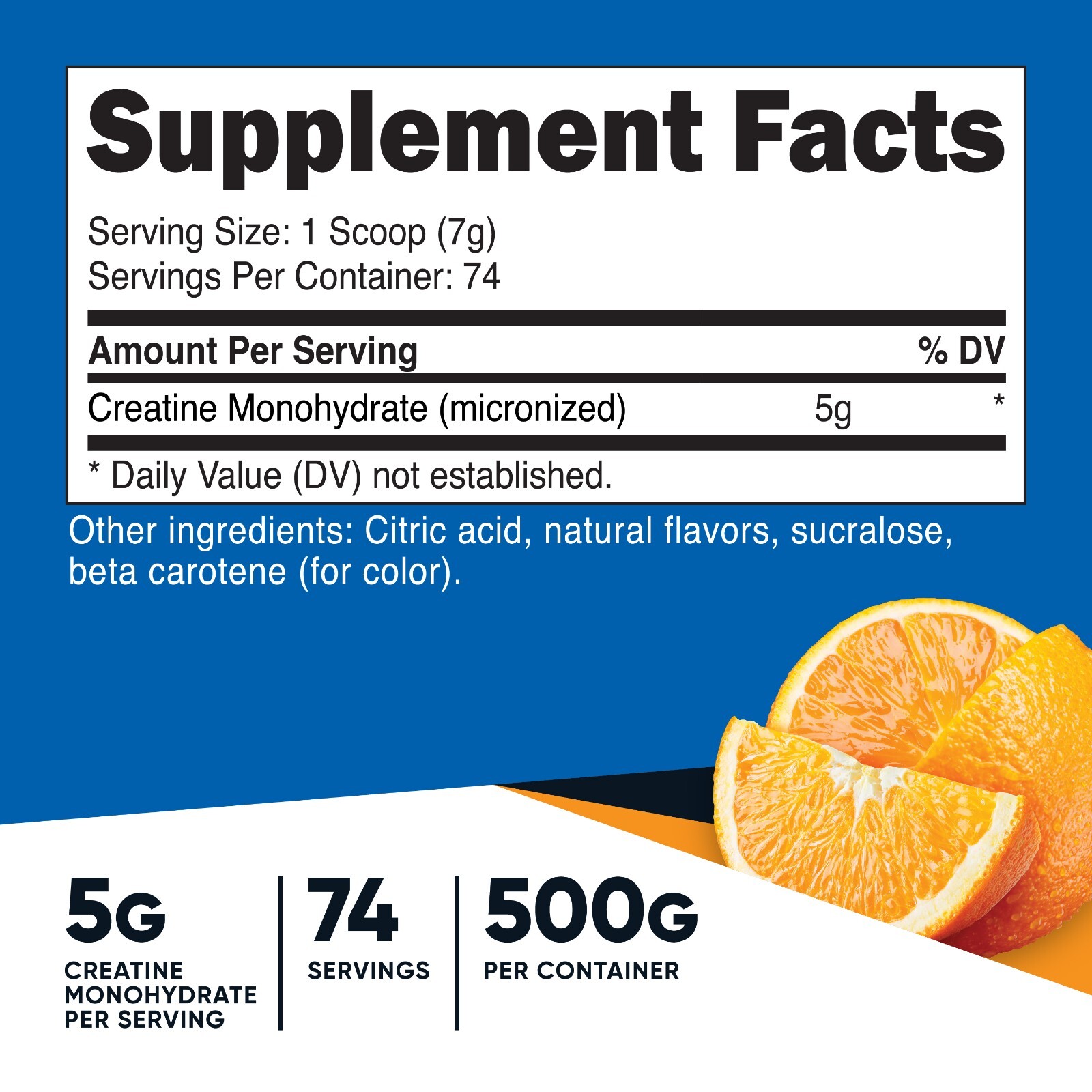 Nutricost Creatine Monohydrate Powder (500G) (Mandarin Orange)