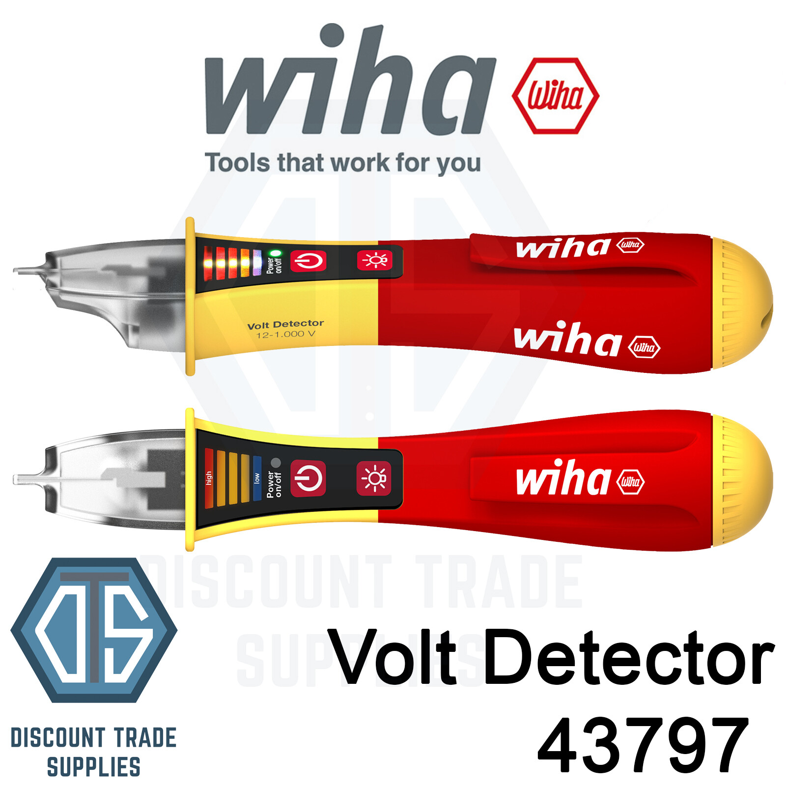 Wiha 43797 Non Contact 12 1000v AC Live Wire Voltage Cable Detector Fuse Tester