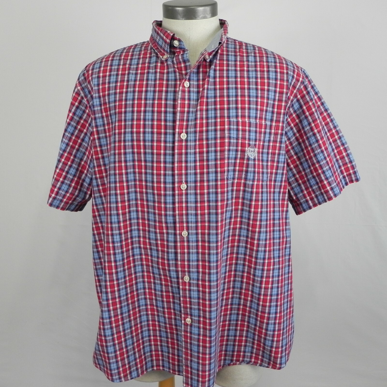 Chaps Men's Red White \u0026 Blue Plaid 