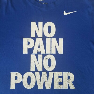 Nike Men's Dri-Fit Blue No Pain No Power Short Sleeve Graphic T-Shirt MのeBay公認海外通販｜セカイモン