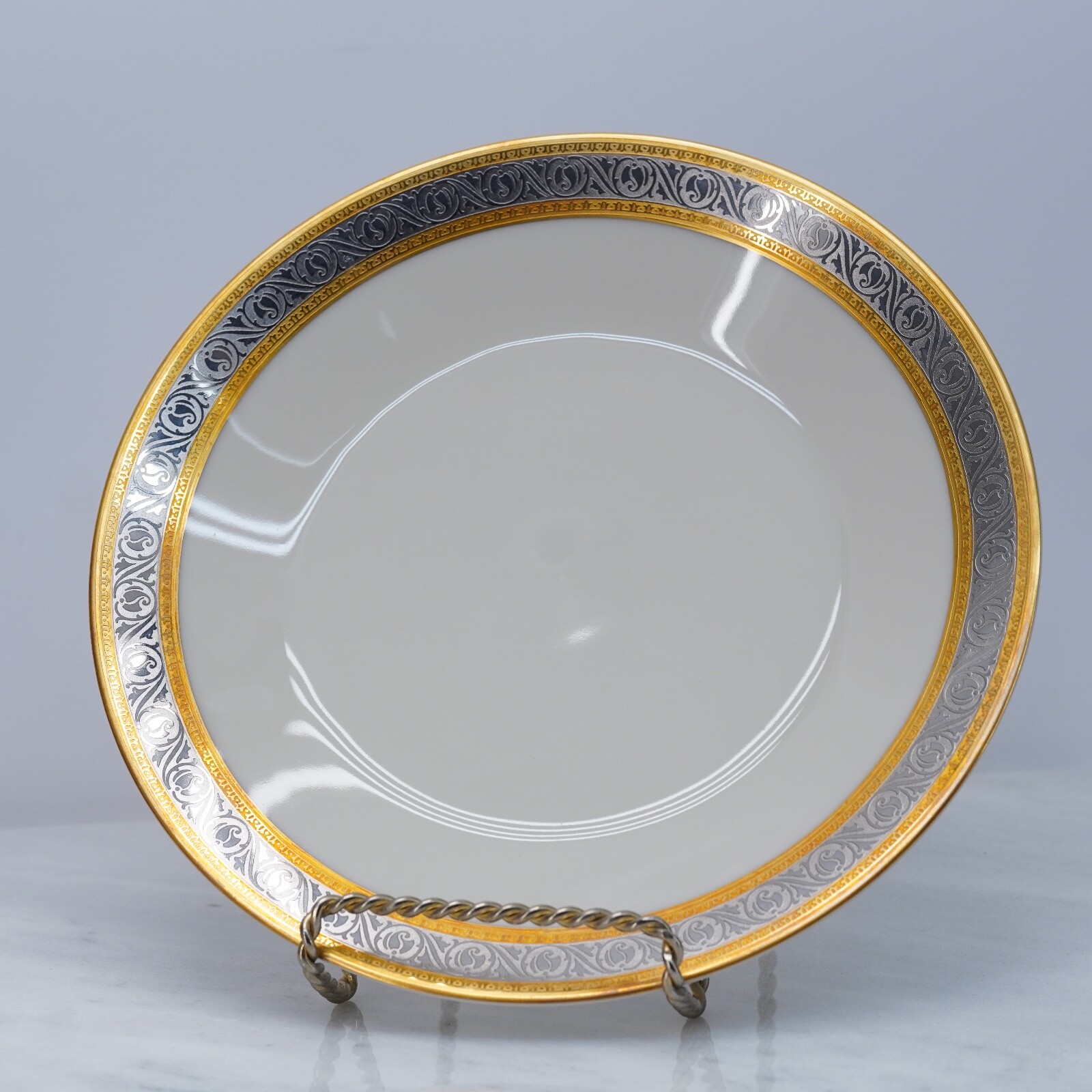 Rosenthal Ivory Duchess China Gold Silver Rimmed Salad Plate - 7.5 in