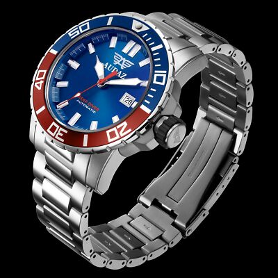   AUDAZ REEF DIVER BLUE DIAL 300M DIVER WATCH INTERNATIONAL SHIPPING USA DEALER