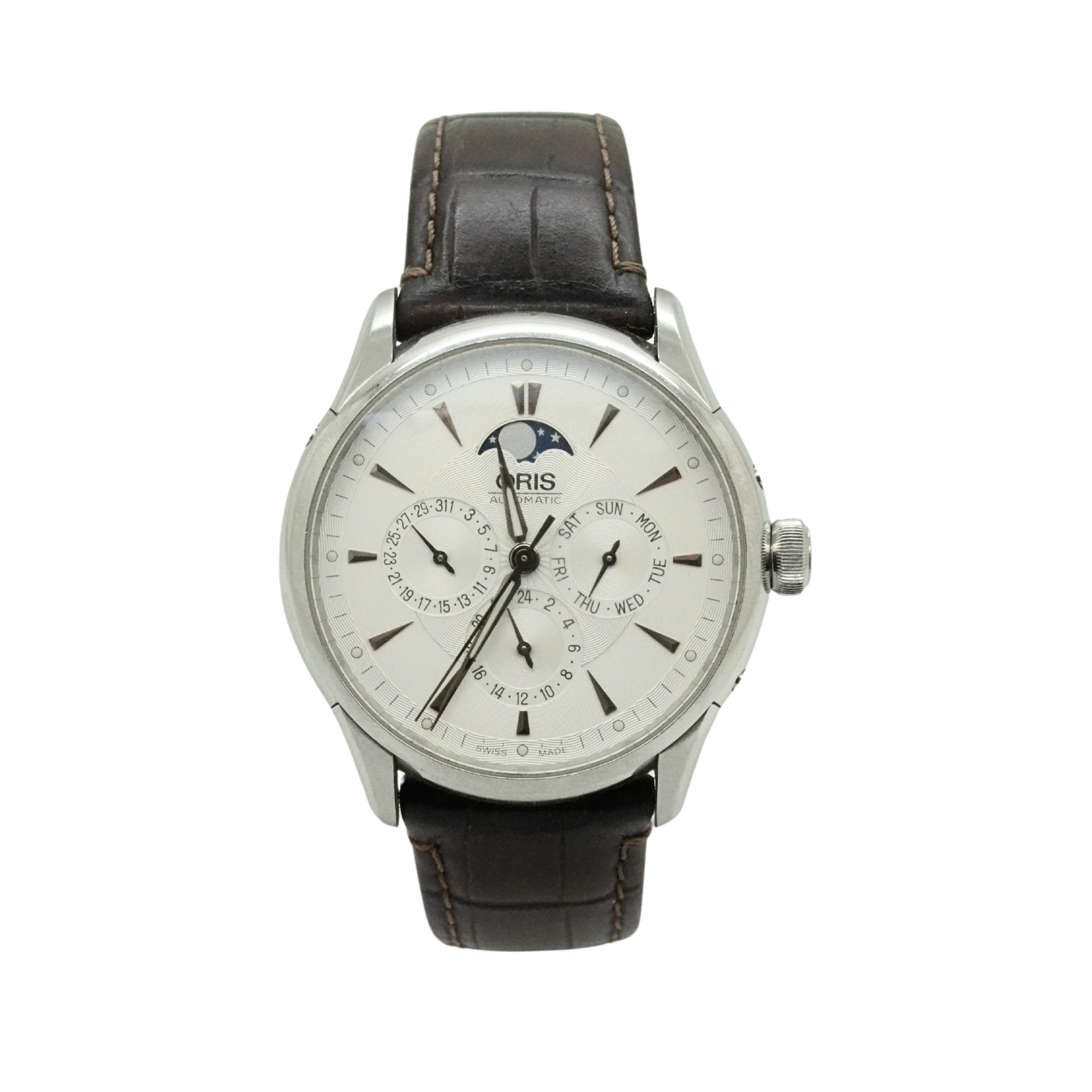 ORIS Artelier Complication 2007 Brown Leather Strap Watch 07 32 18