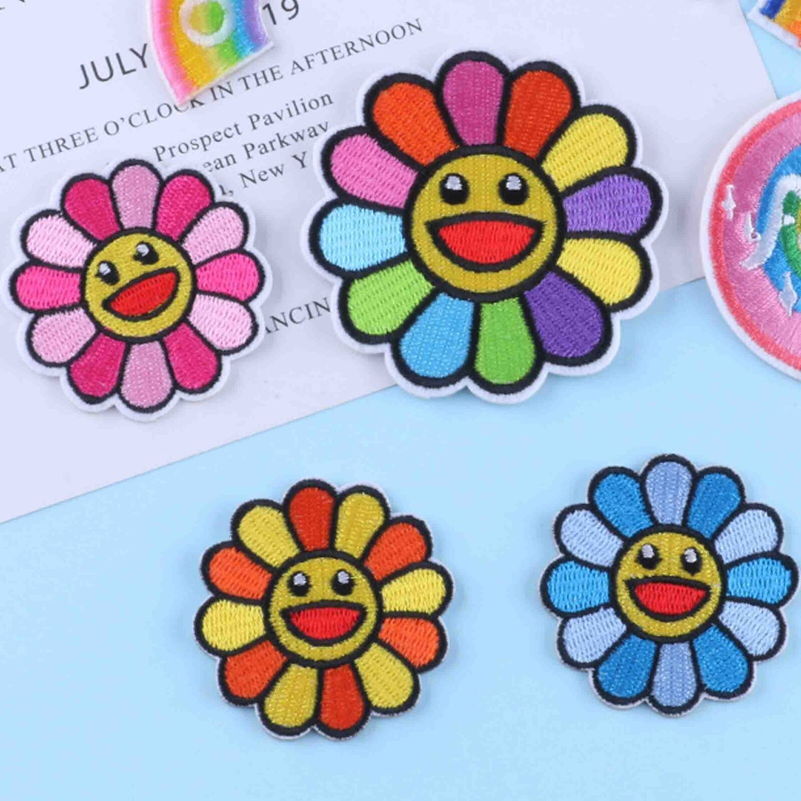 Sunflower Smile Face Emoji Iron On Applique Patch #2225-2228