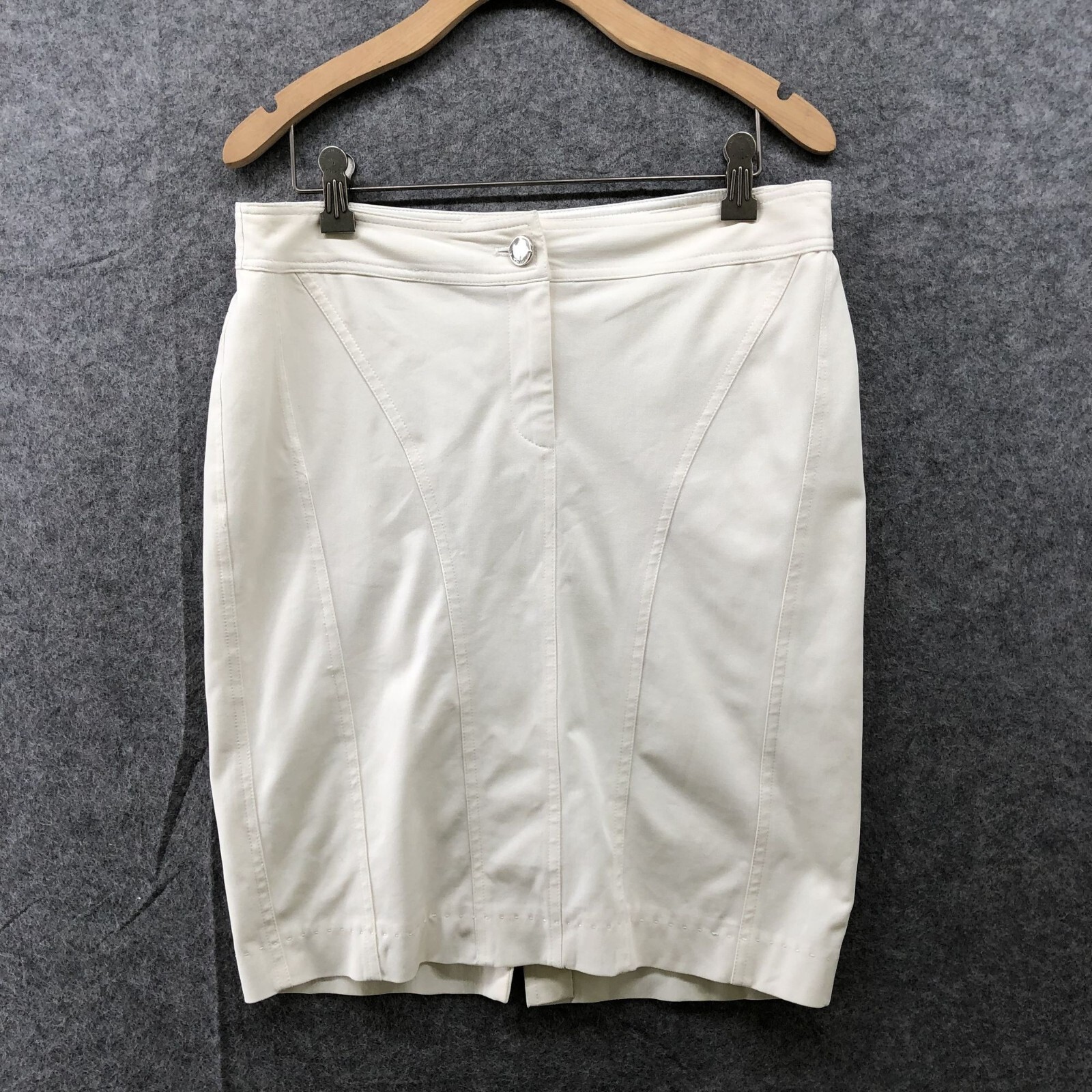 Elie Tahari Pencil Skirt Size 4 Ivory White Stretch Cotton