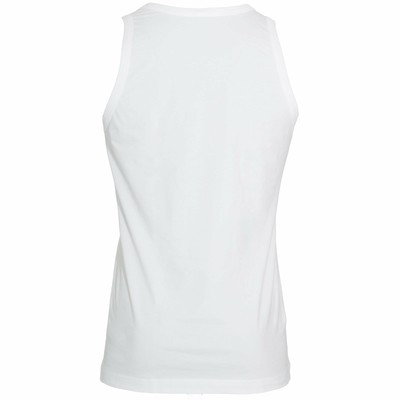 DOLCE & GABBANA DOLCE & GABBANA FUEB0 STRETCH BAUMWOLLE TANK TOP, WEISS MIT ROTEM LOGO