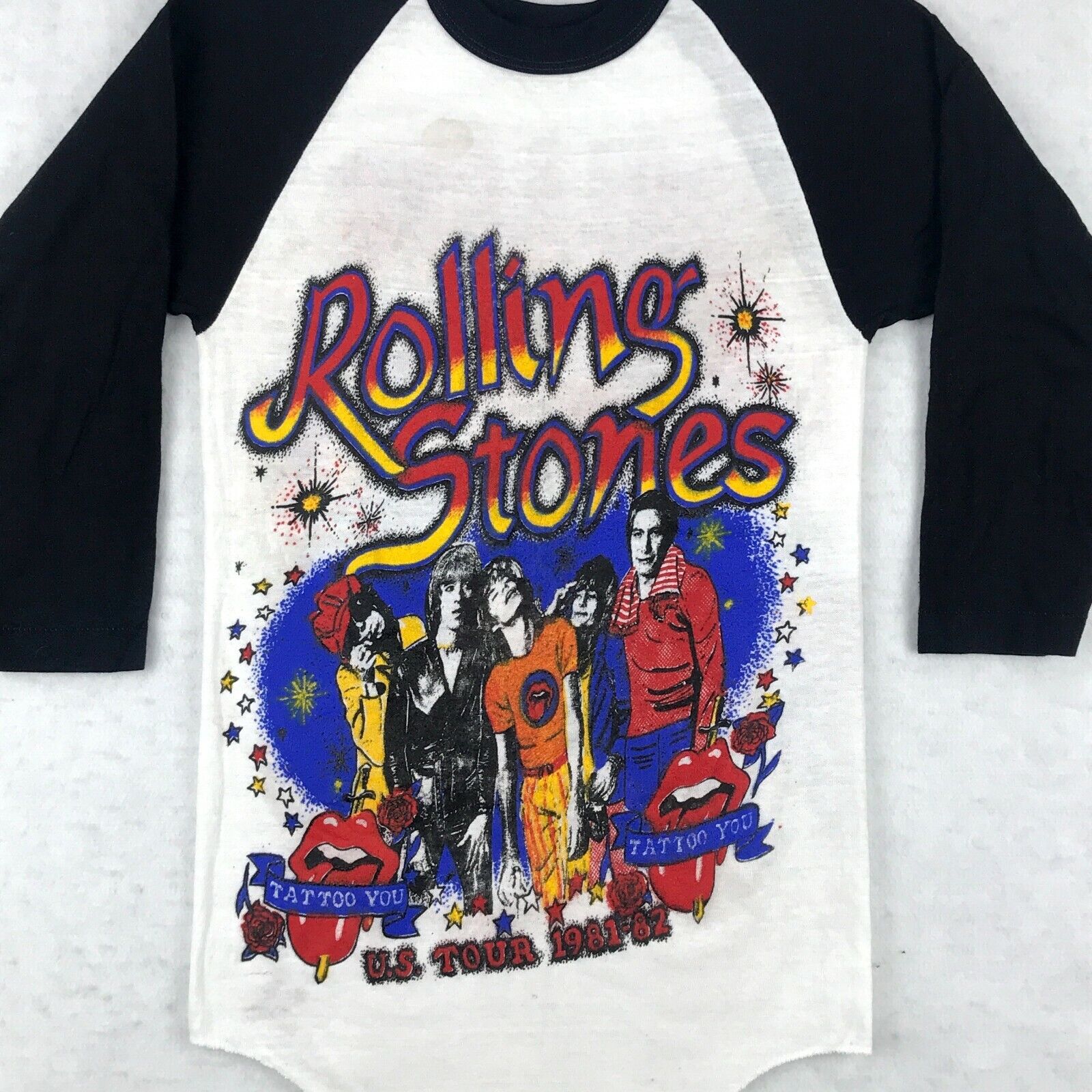 vintage 80s THE ROLLING STONES CONCERT JERSEY T-Shirt XXS raglan rock tour vintage 80s THE ROLLING STONES CONCERT JERSEY T-Shirt XXS raglan rock tour
