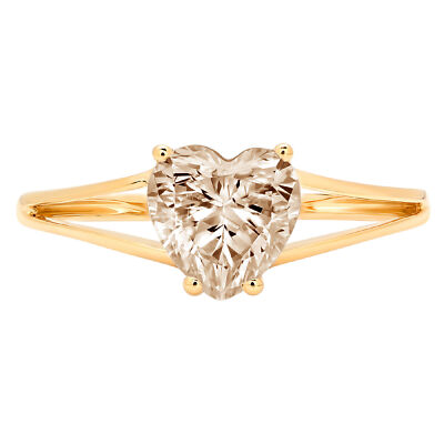 Pre-owned Pucci 1.50 Ct Heart Split Shank Statement Classic Lab Created Gem Ring 14k Yellow Gold