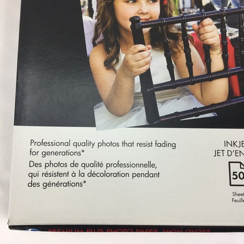 HP Premium Plus Photo Paper Inkjet High Gloss 50 Sheets 8.5