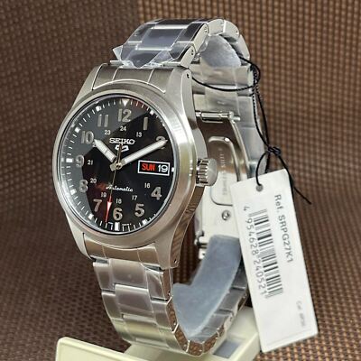 Pre-owned Seiko 5 Sports Srpg27k1 Military-style Black Dial Automatic Analog Men's Watch