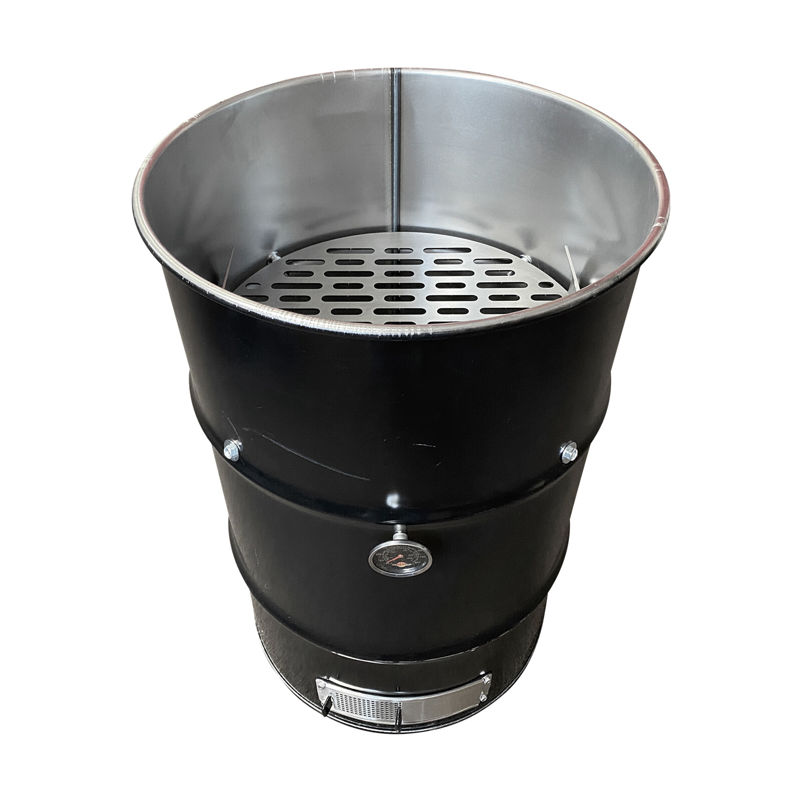 DIY 30 Gallon Premium Drum Smoker Kit Complete WITH DRUM Basket Grate Intake etc