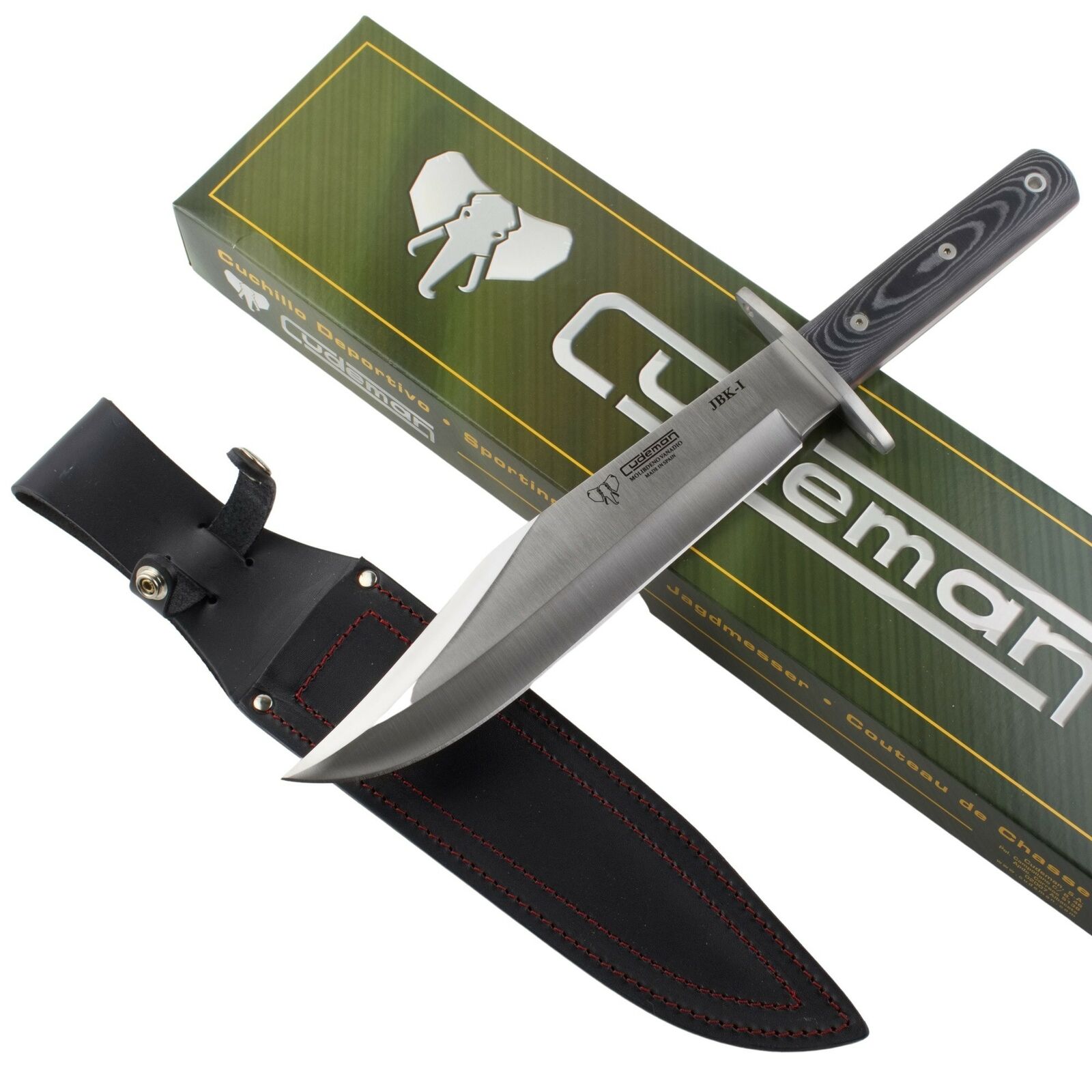 Cudeman Black Canvas Micarta Bowie Fixed Blade Knife CUD106M