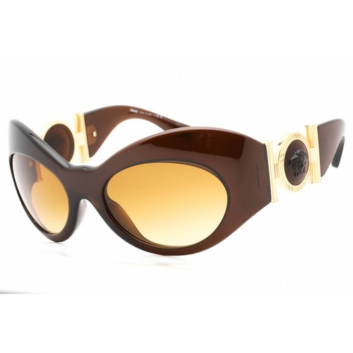 Pre-owned Versace Women's Sunglasses Transparent Brown Full Rim Frame 0ve4462 54462l In Yellow Gradient Brown